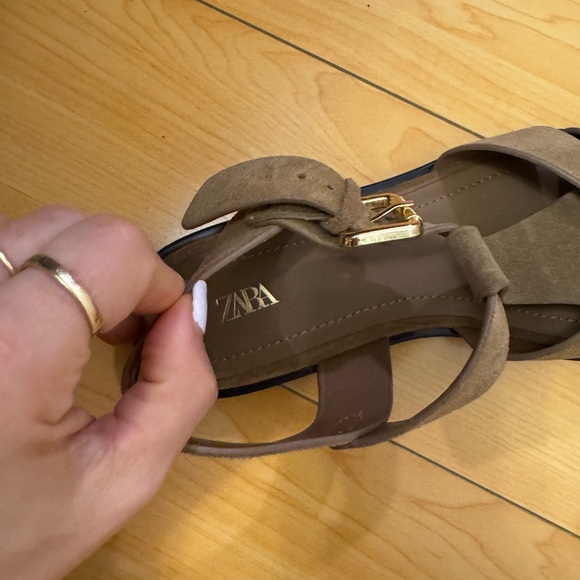 Zara SUEDE CAGE SANDALS size 5 - Picture 2 of 4